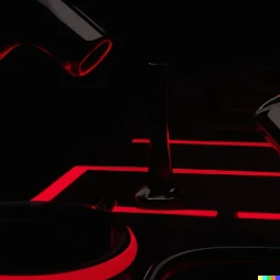 Technast homepage banner featuring futuristic black and red abstract design representing advanced 3D printing, CAD engineering, 3D scanning services, additive manufacturing, retail display prototyping, automation repair, and luxury product design in Markham, Ontario, Canada