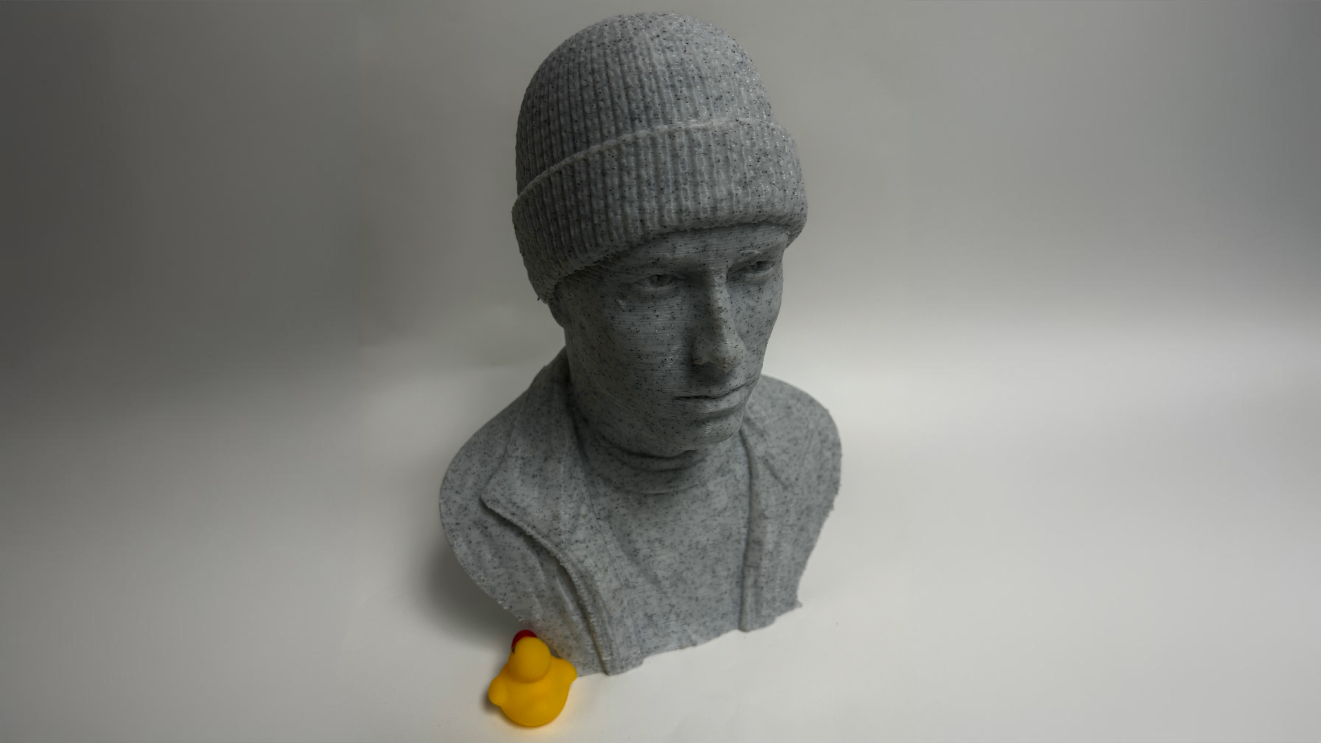 Large Eminem Statue 3D Print Experience the precision of Technast's large FDM printer with this detailed Buddha statue, showcasing our ability to scale up designs without losing detail—perfect for impactful, large-scale displays.