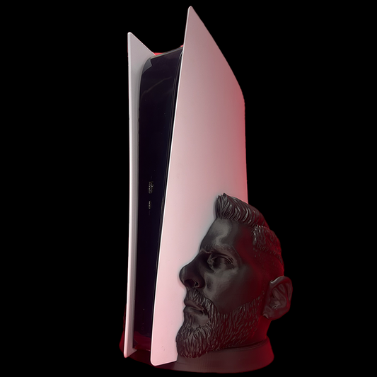 Messi 3D Printed PS5 Console Stand - Unique Custom Messi PlayStation 5 Holder for Soccer Fans - TechNast
